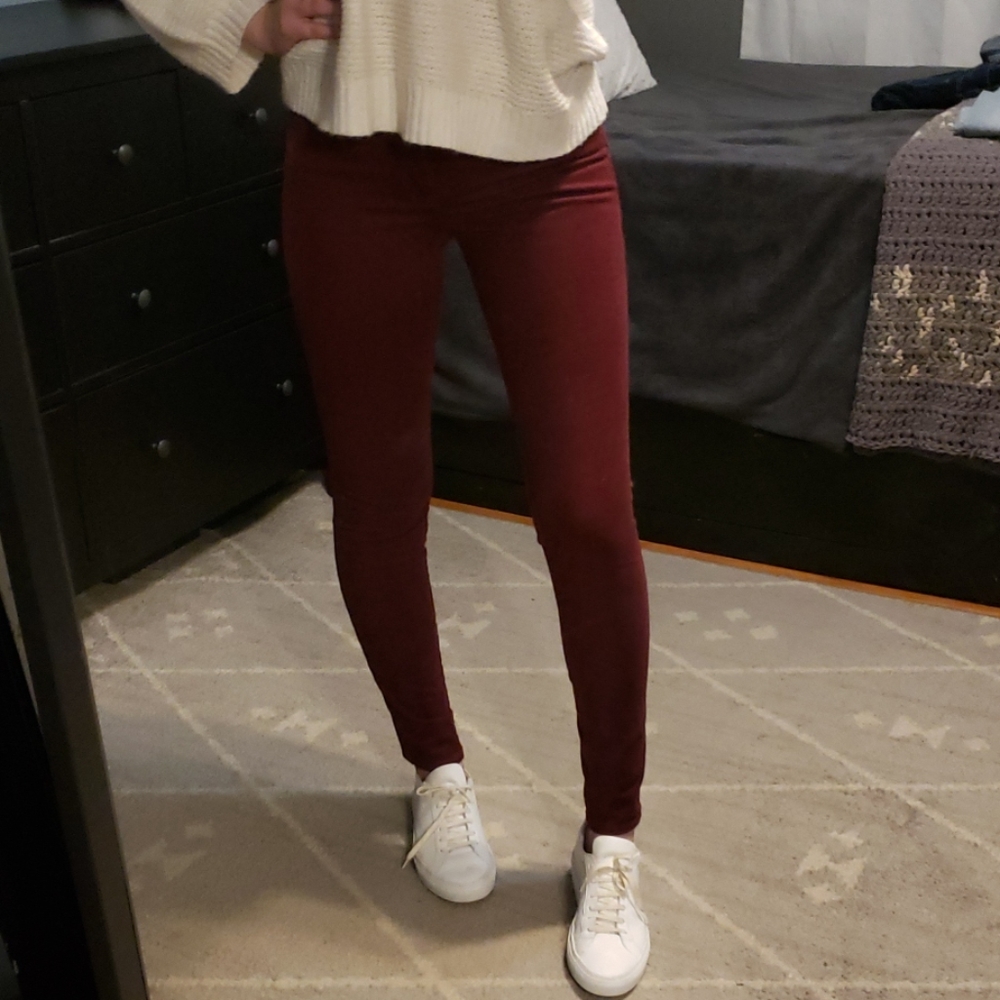 Hollister Burgundy Skinny Jeggings